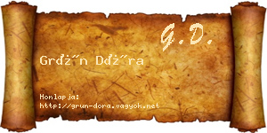 Grün Dóra névjegykártya